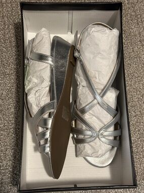Talbots Silver Capri Strappy Sandals